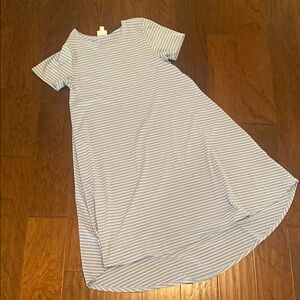 LuLaRoe Blue and gray Striped Dress